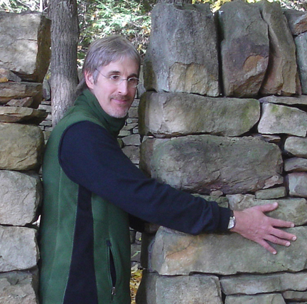 Stephen Adams 2009 hugging Andy Goldsworthy